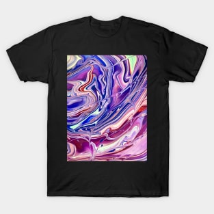 Peacock Feather - Abstract Acrylic Pour - Variant 1 T-Shirt